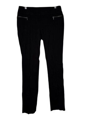 Chico's Pull On Stretch Dress Pants Crepe SO SLIMMING Zipper Black Size 1.5 / 10